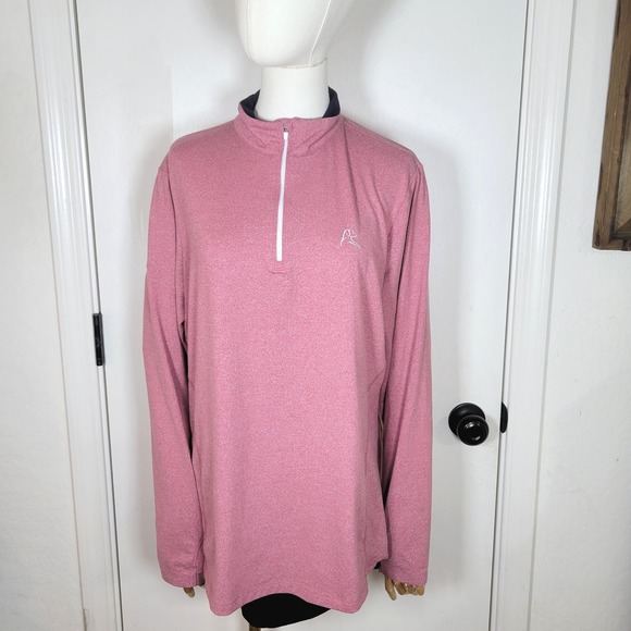 Rhoback Women's Dusty Red Heather Performance Q-Zip Golf Athleisure - Picture 1 of 9